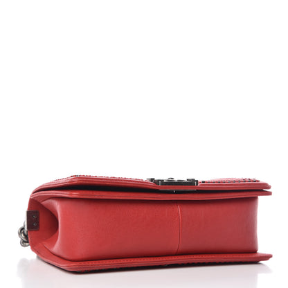 Chanel Calfskin Quilted Medium Top Handle Boy Flap Red 5 of 13