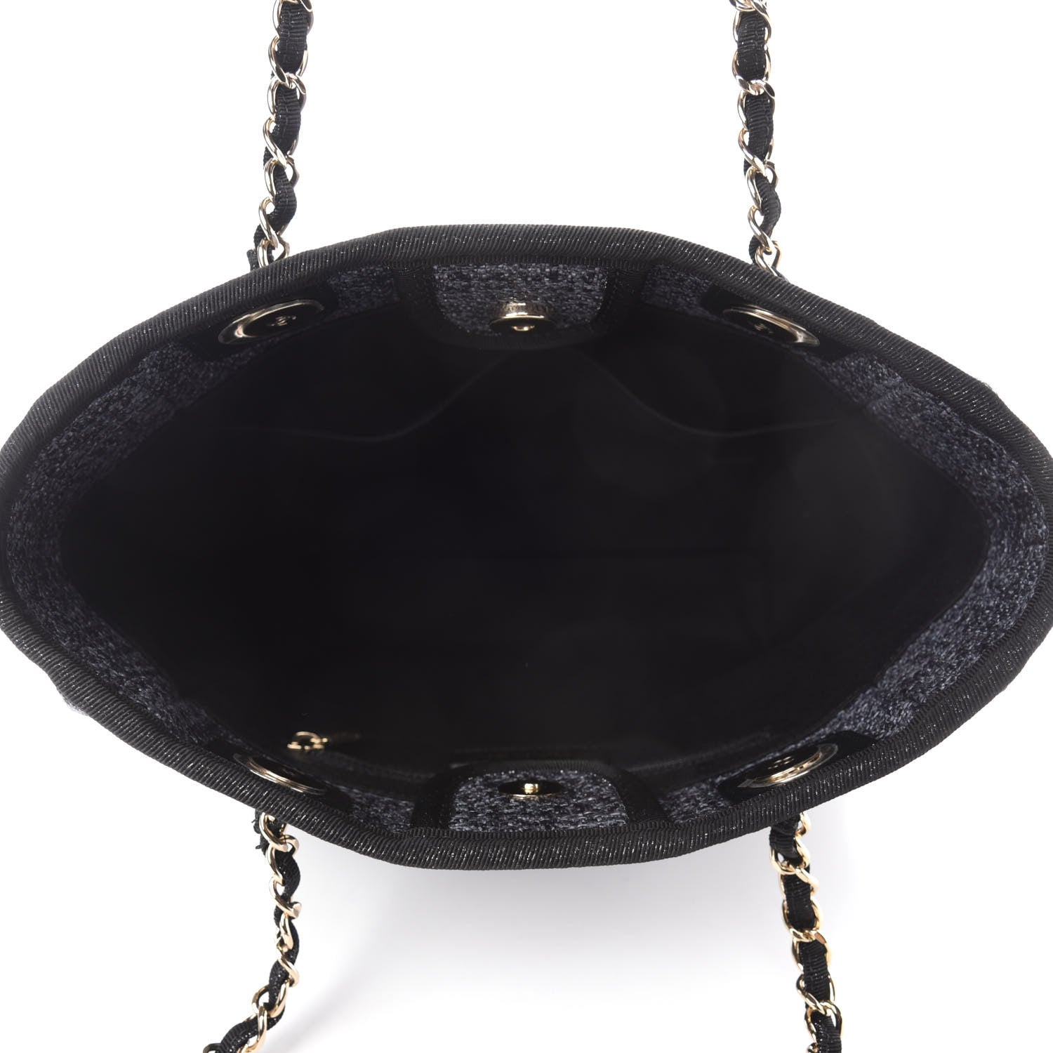 Chanel Lurex Straw Mini Deauville Tote Black 5 of 10