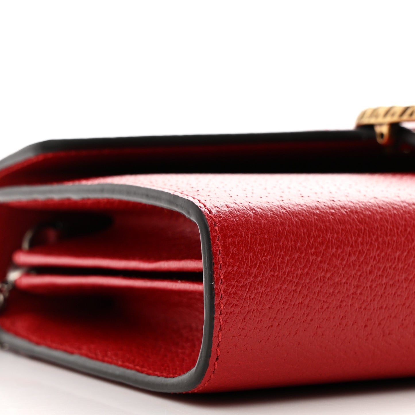 Calfskin Web Mini Dionysus Chain Wallet Hibiscus Red