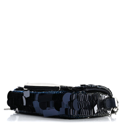 Fendi Sequin Paillettes Shiny Nappa Sex and the City Nano Maxi Buckle Baguette Charm Midnight 9 of 12