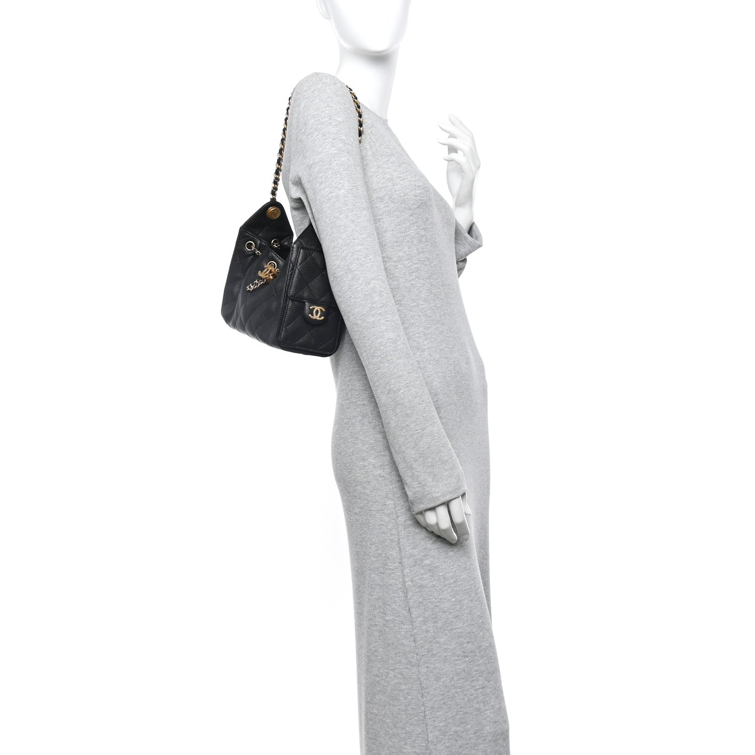 Chanel Caviar Quilted Mini Chanel 25 Handbag Black 2 of 11