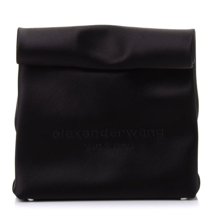 Alexander Wang Satin Lunch Bag Clutch Black 1 of 10