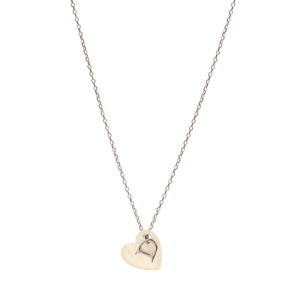 Christian Dior D Heart Necklace Silver 1 of 4