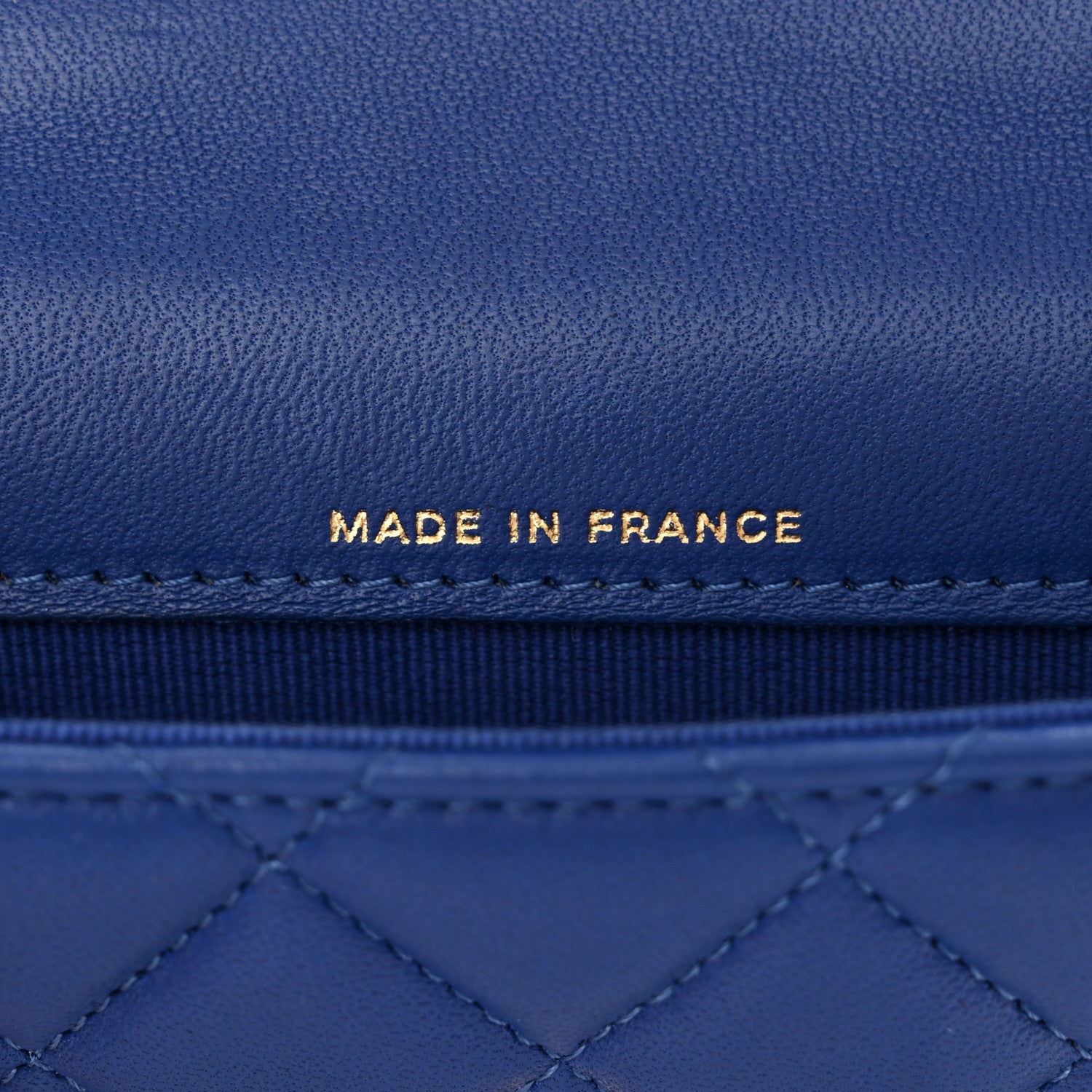 Chanel Lambskin Quilted Top Handle Flap Coin Purse With Chain Blue 7 of 12