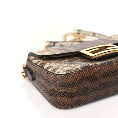 Fendi Vitello Karung Effect FF Mini Baguette Beige 9 of 11