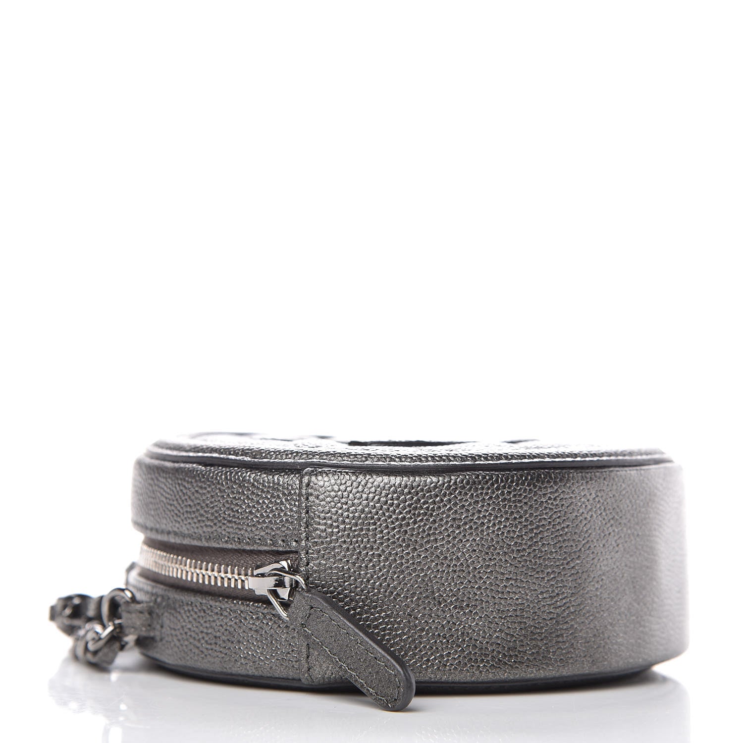 Chanel Metallic Caviar Quilted Round Filigree Crossbody Dark Silver 4 of 8