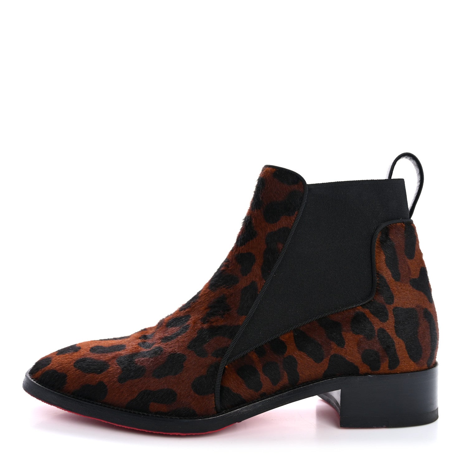 Christian Louboutin Calf Hair Leopard Print Marmada Flat Chelsea Boot 37.5 Brown 1 of 12