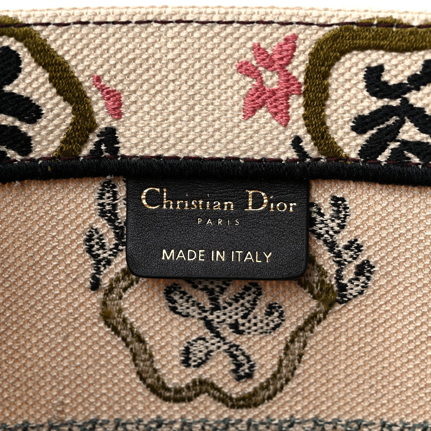 Canvas Embroidered Geometric Medium Book Tote Multicolor
