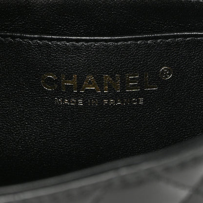 Chanel Lambskin Quilted Mini Top Handle Rectangular Flap Black 6 of 13