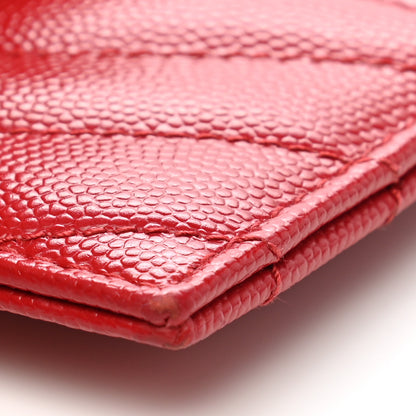 Saint Laurent Grain De Poudre Matelasse Chevron Monogram Credit Card Case Bandana Red 9 of 10