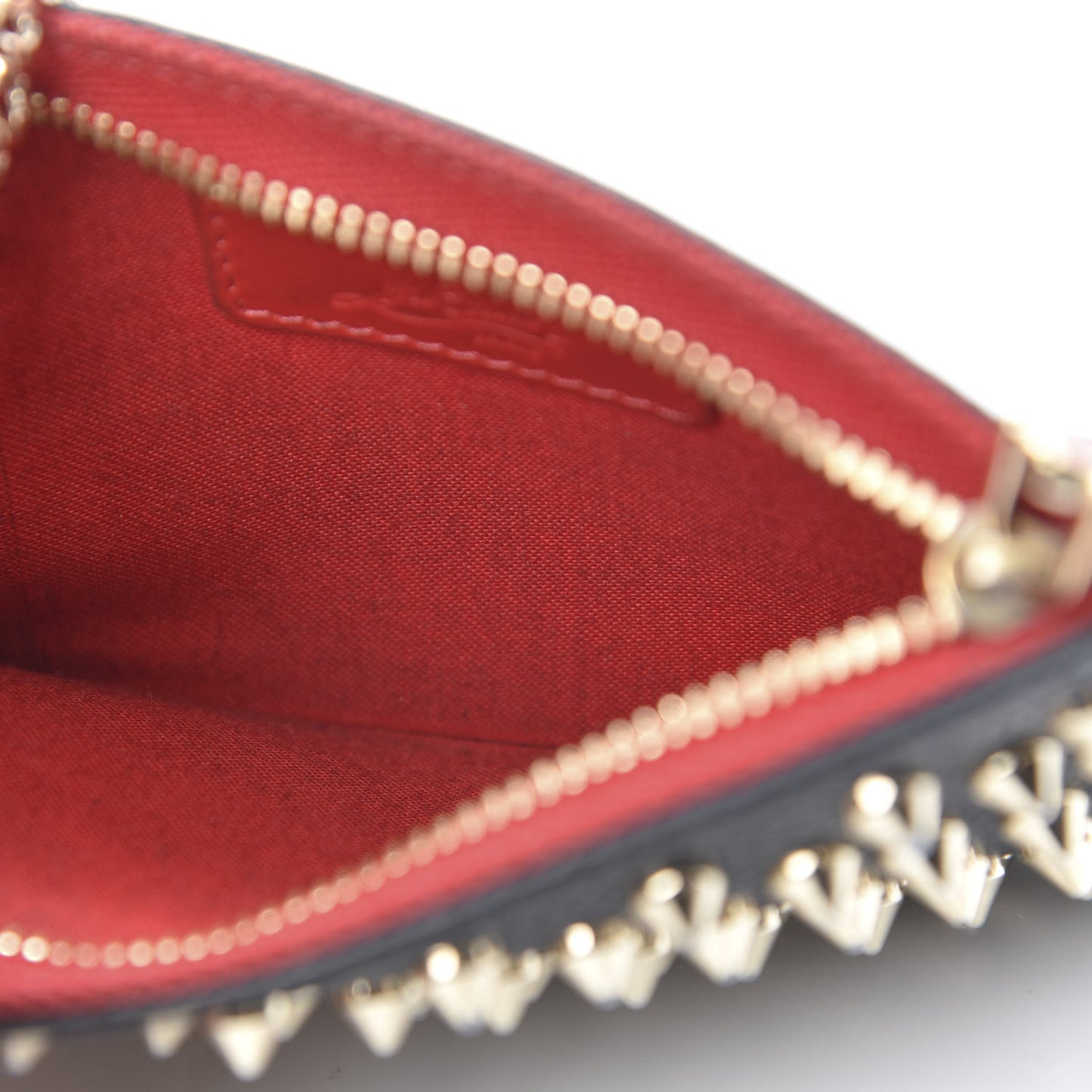 Calfskin Empire Panettone Spikes Key Ring Pouch Black