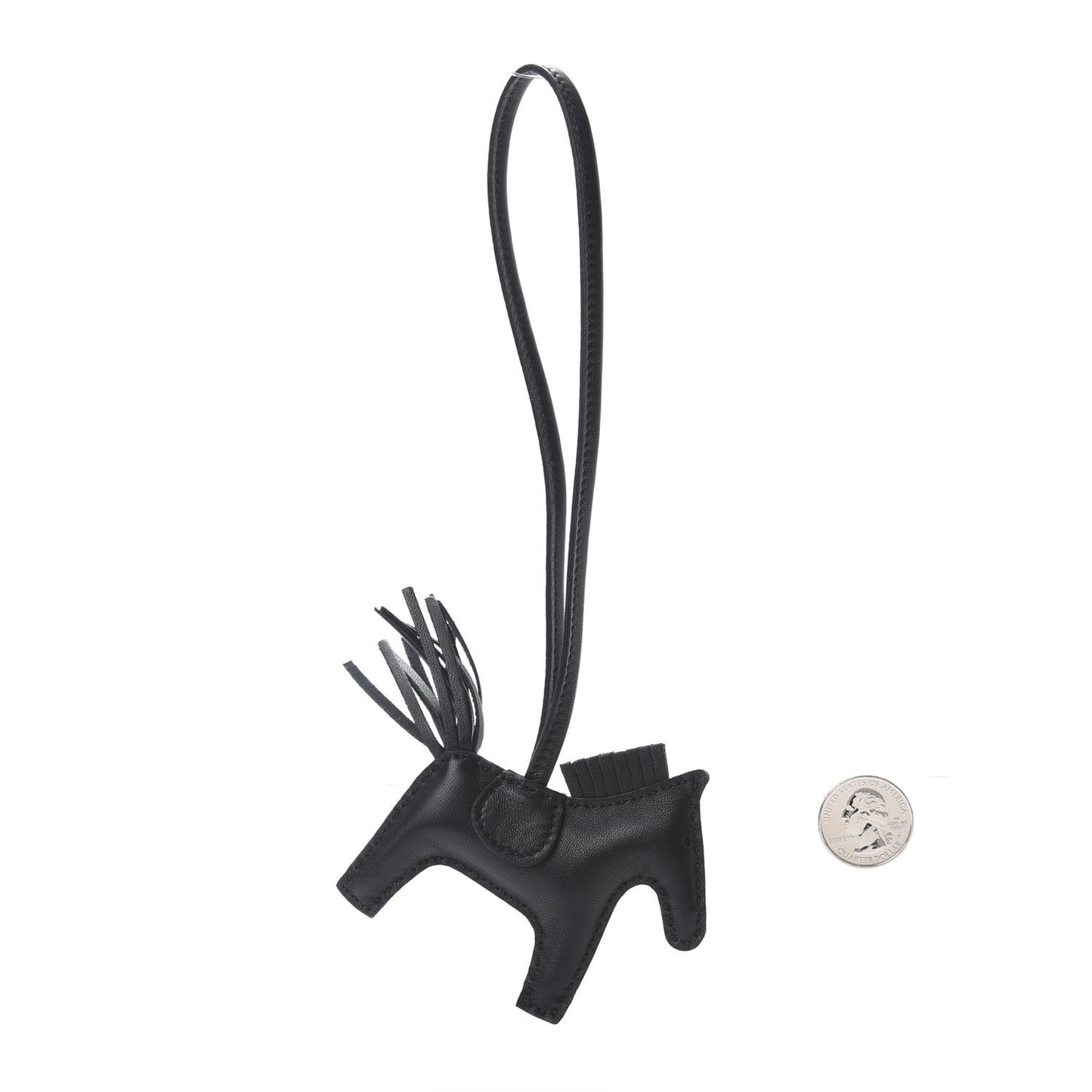 Milo Lambskin Grigri Rodeo Horse Bag Charm PM So Black