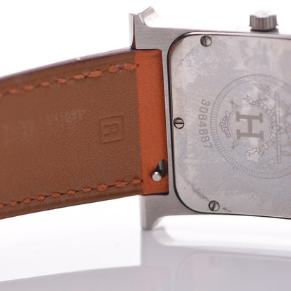 Hermes Stainless Steel Swift 26mm Heure H Hour Quartz Watch Orange 5 of 7
