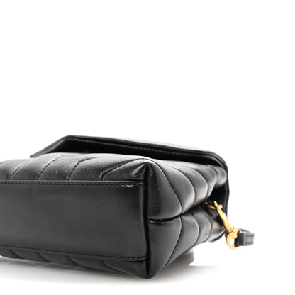 Saint Laurent Calfskin Y Quilted Monogram Toy Loulou Crossbody Bag Black 9 of 9