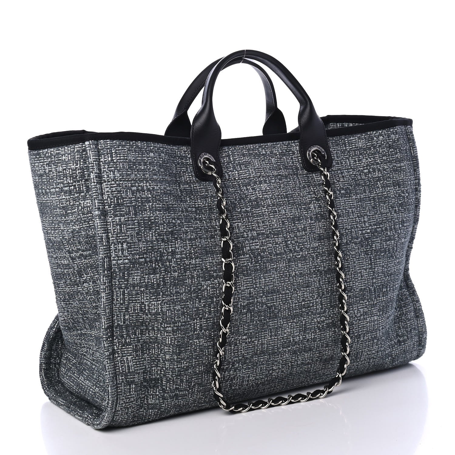 Chanel Canvas Large Deauville Tote Charcoal 2 of 4