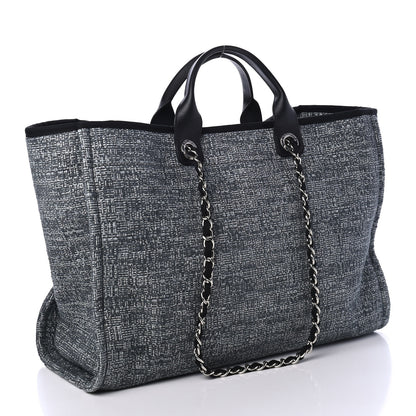 Chanel Canvas Large Deauville Tote Charcoal 2 of 4
