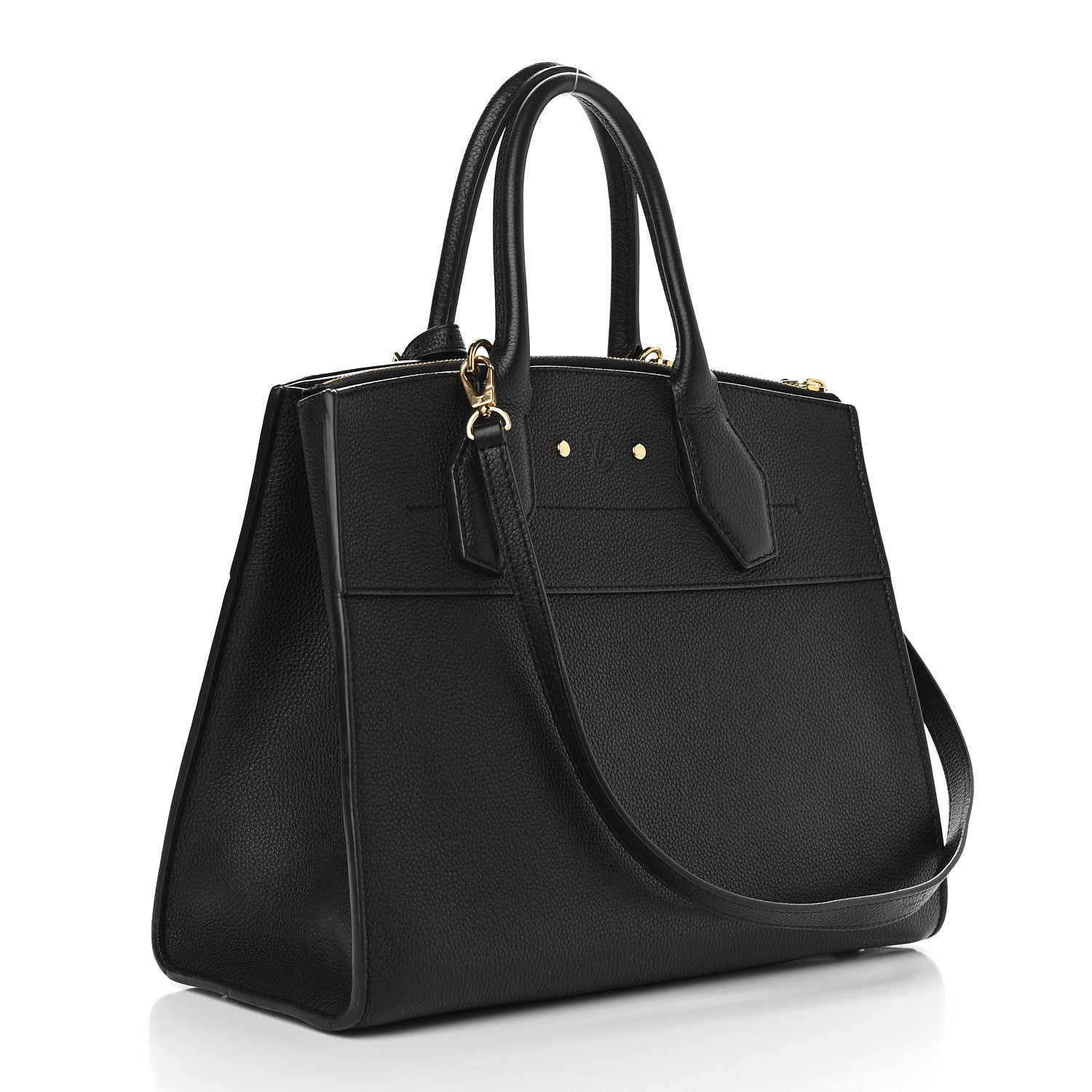 Louis Vuitton Calfskin City Steamer MM Black 2 of 16