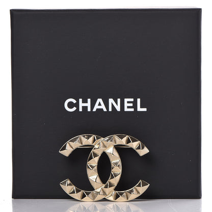 Chanel Studded CC Pin Brooch Gold 5 of 5
