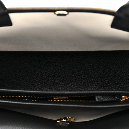 Chanel Grained Calfskin Suede Urban Essentials Small Shopping Bag Dark Beige Black 5 of 11