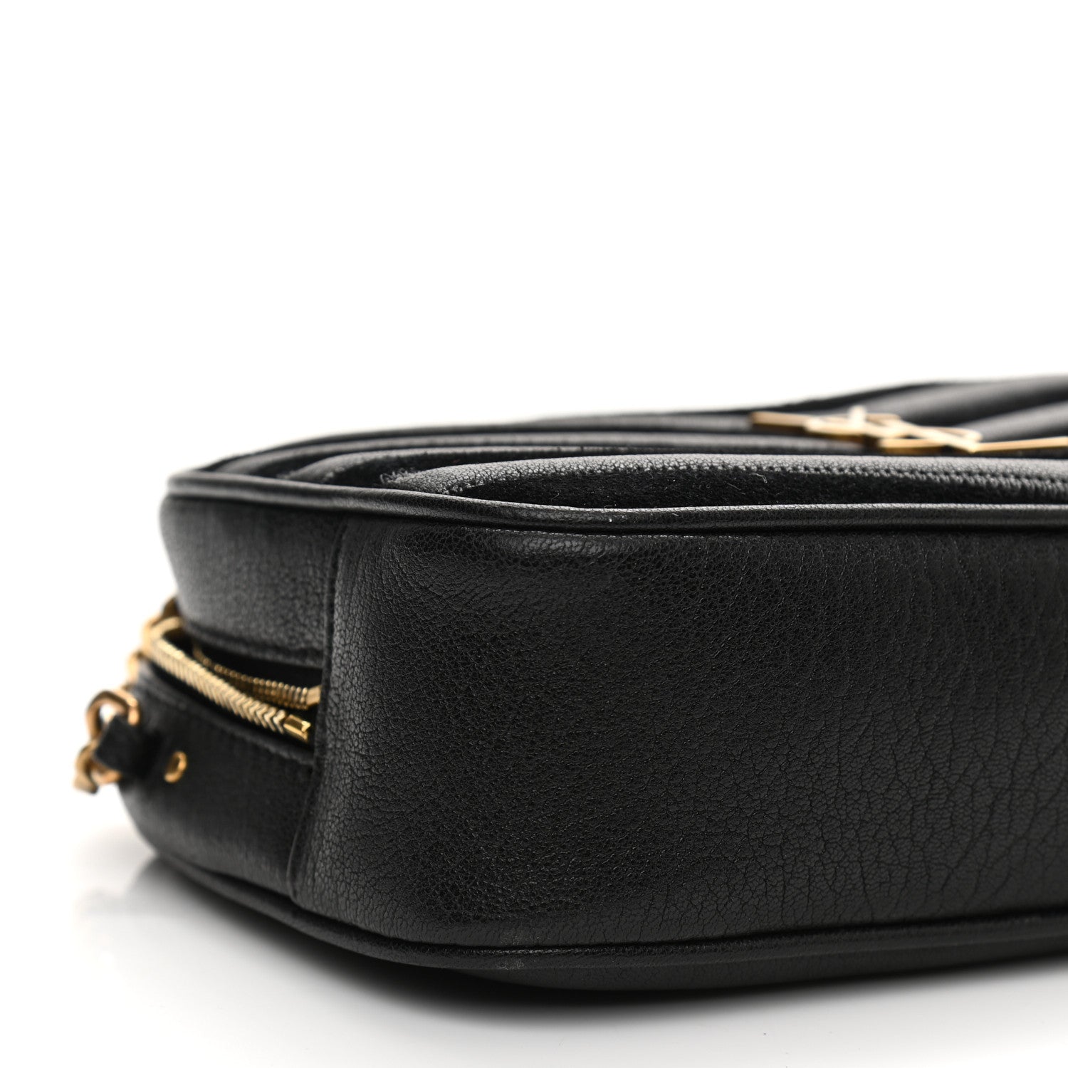 Saint Laurent Calfskin Suede Matelasse Monogram Mini Lou Camera Bag Black 8 of 11