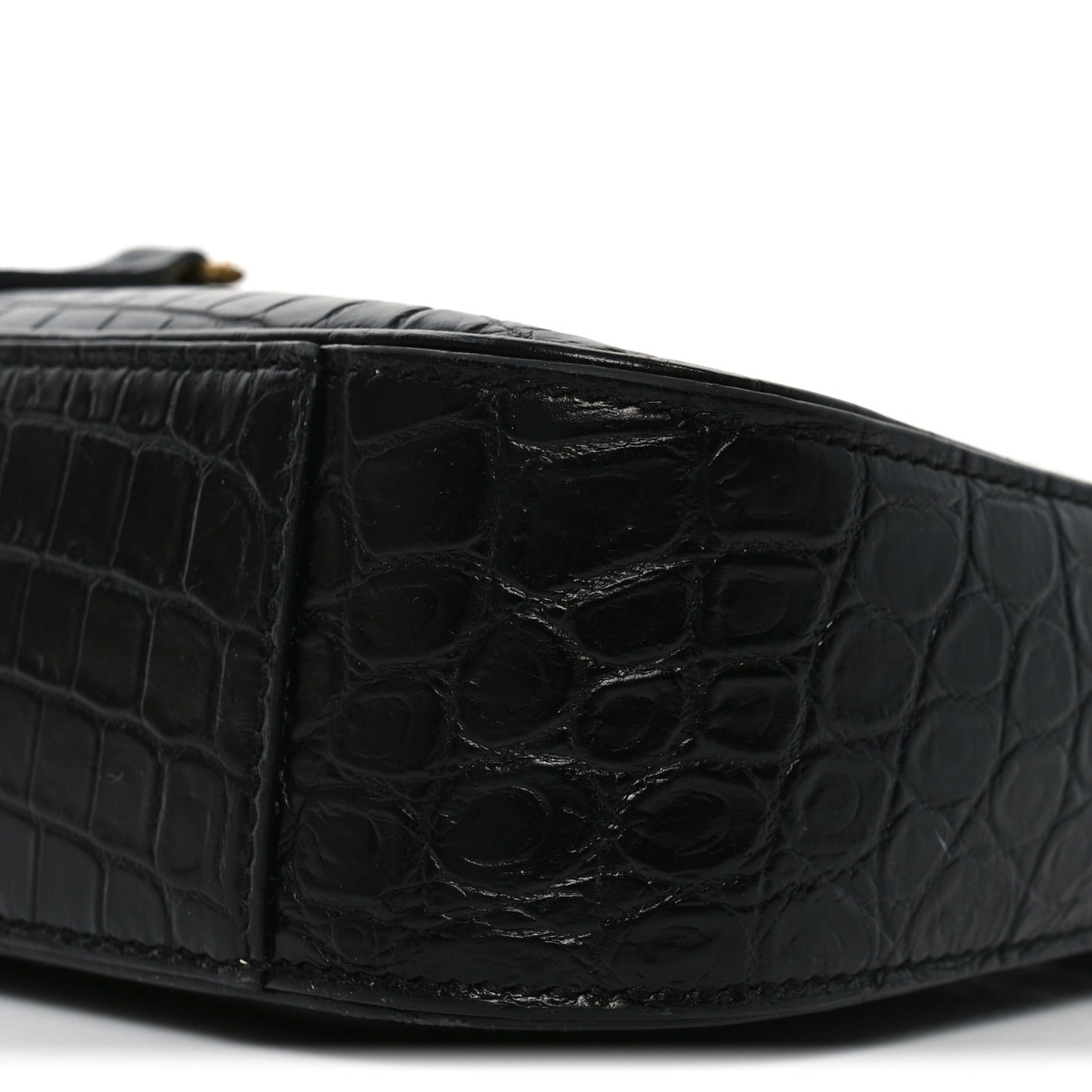 Calfskin Crocodile Embossed Le 5 A 7 Hobo Black