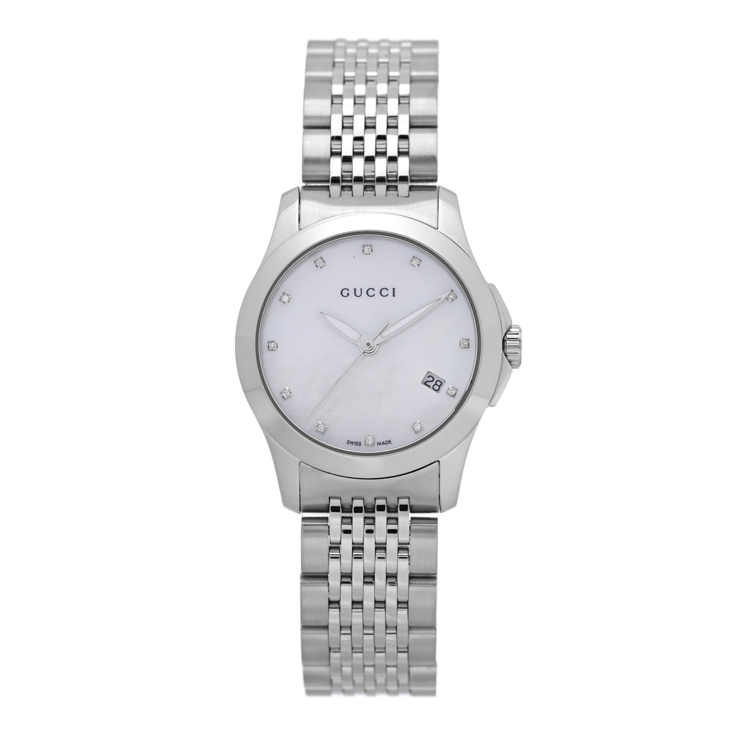 Stainless Steel Diamond Mother of Pearl 27mm G-Timeless Quartz Watch