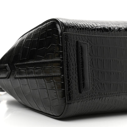 Givenchy Calfskin Crocodile Embossed Mini Antigona Black 9 of 10