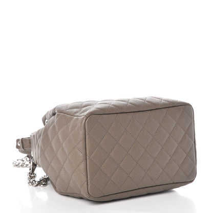 Chanel Grained Calfskin Quilted Small Chain Bucket Bag Khaki 5 of 10