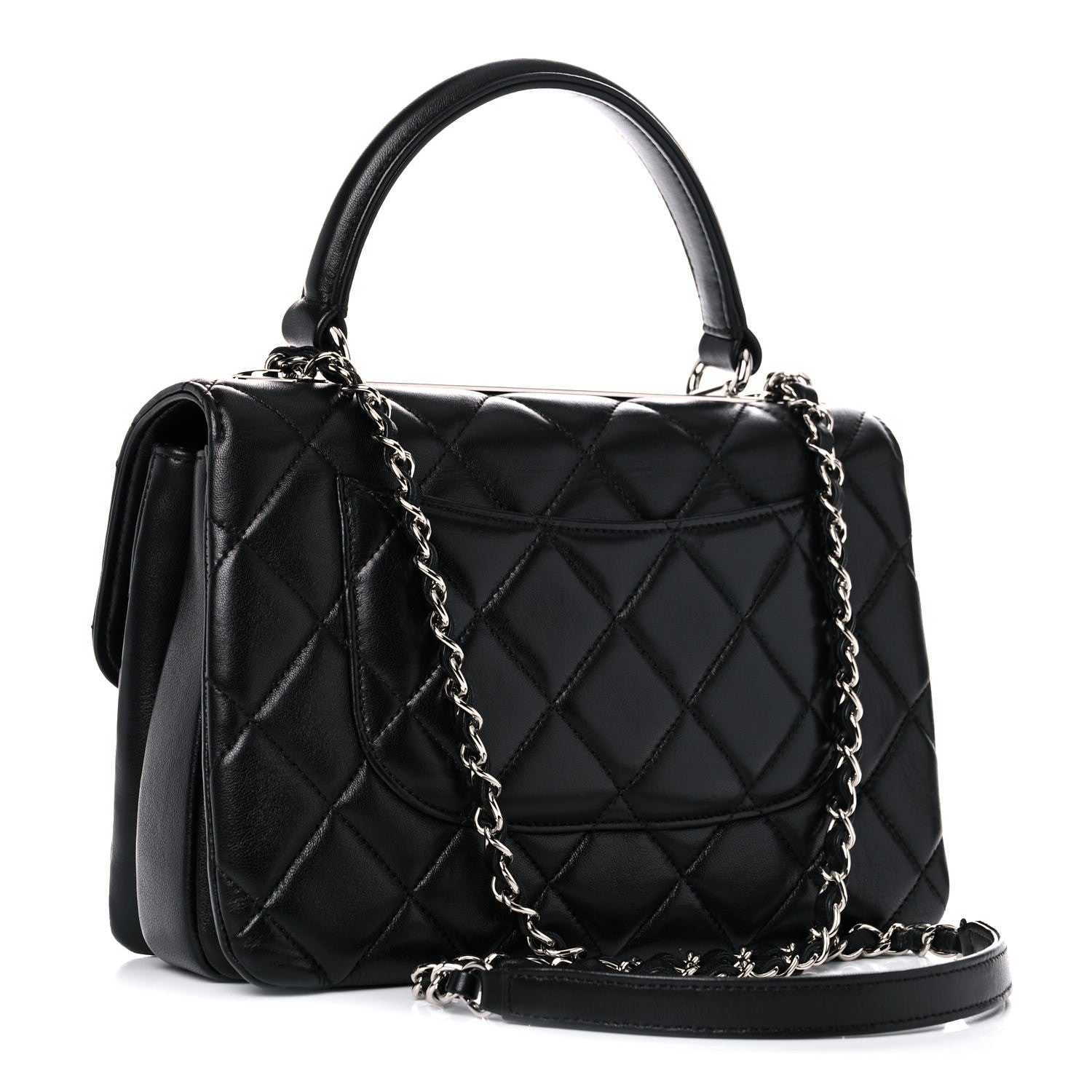 Chanel Lambskin Quilted Small Trendy CC Dual Handle Flap Bag Black 3 of 17