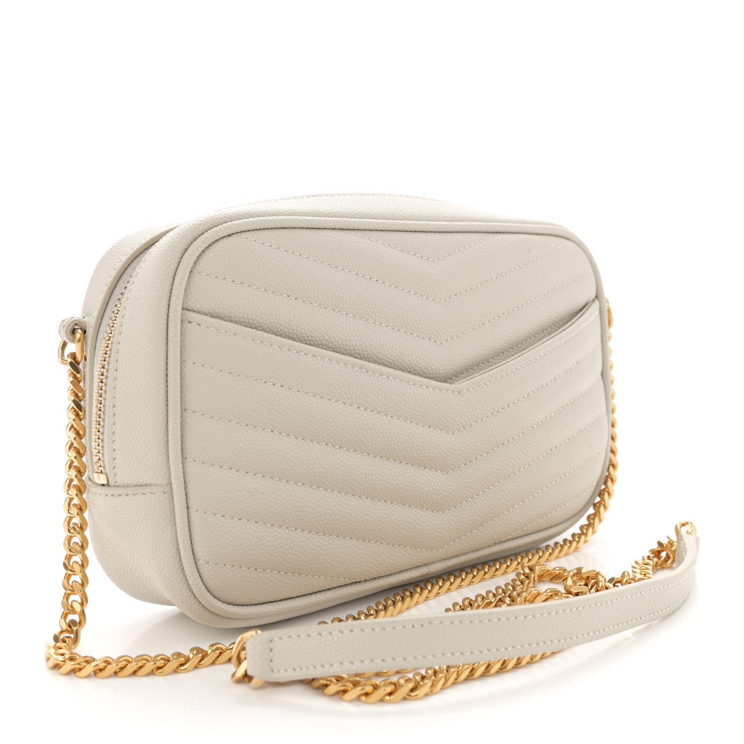 Saint Laurent Grain De Poudre Matelasse Monogram Mini Lou Camera Bag Crema Soft 3 of 11