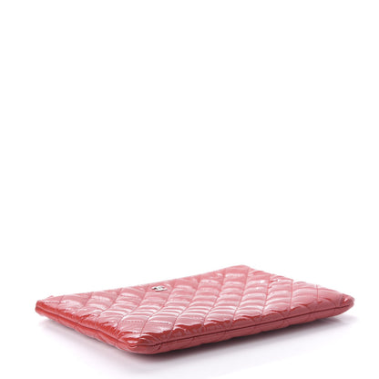 Chanel Patent Calfskin Quilted Valentine Hearts Medium O Cosmetic Case Red 4 of 10