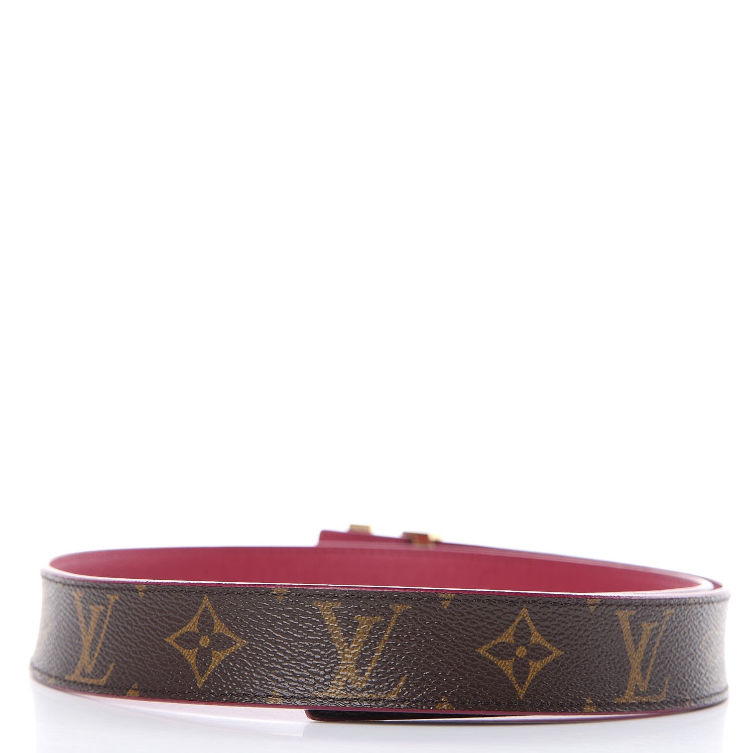 Louis Vuitton Monogram Calfskin 30mm LV Initiales Reversible Belt 80 32 Fuchsia 3 of 8