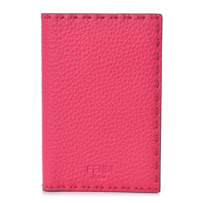 Fendi Cuoio Romano Selleria Bi-Color Passport Cover Fuxia Papavero 1 of 8