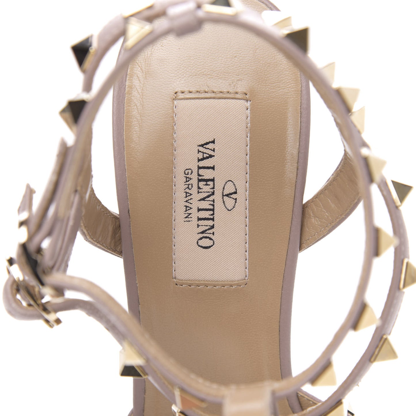 Patent Rockstud Ankle Strap Low Heel Pumps 37.5 Navy Poudre