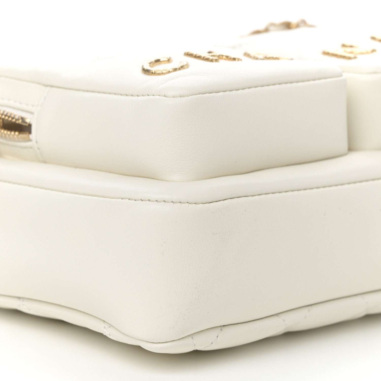 Chanel Calfskin Quilted Small Camera Case White 9 of 12