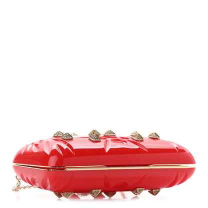 Valentino Garavani Acrylic Rockstud Minaudiere Clutch Red 4 of 9