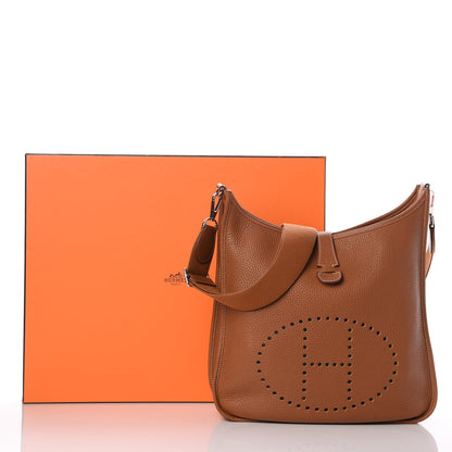 Hermes Taurillon Clemence Evelyne III PM Gold 8 of 8