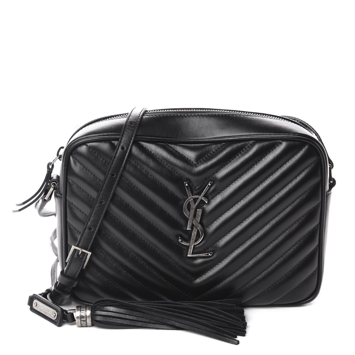 Calfskin Matelasse Monogram Lou Camera Bag Black