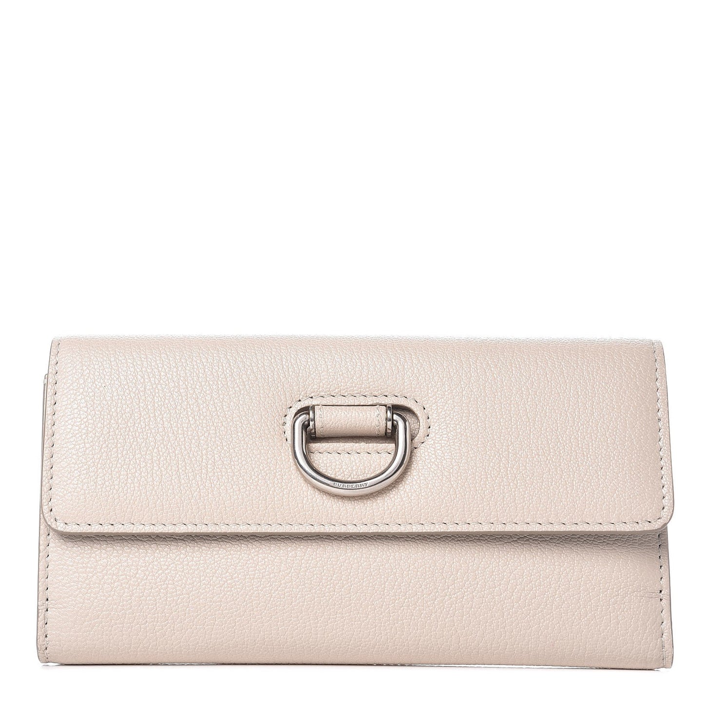 Grainy Calfskin D-Ring Continental Wallet Stone