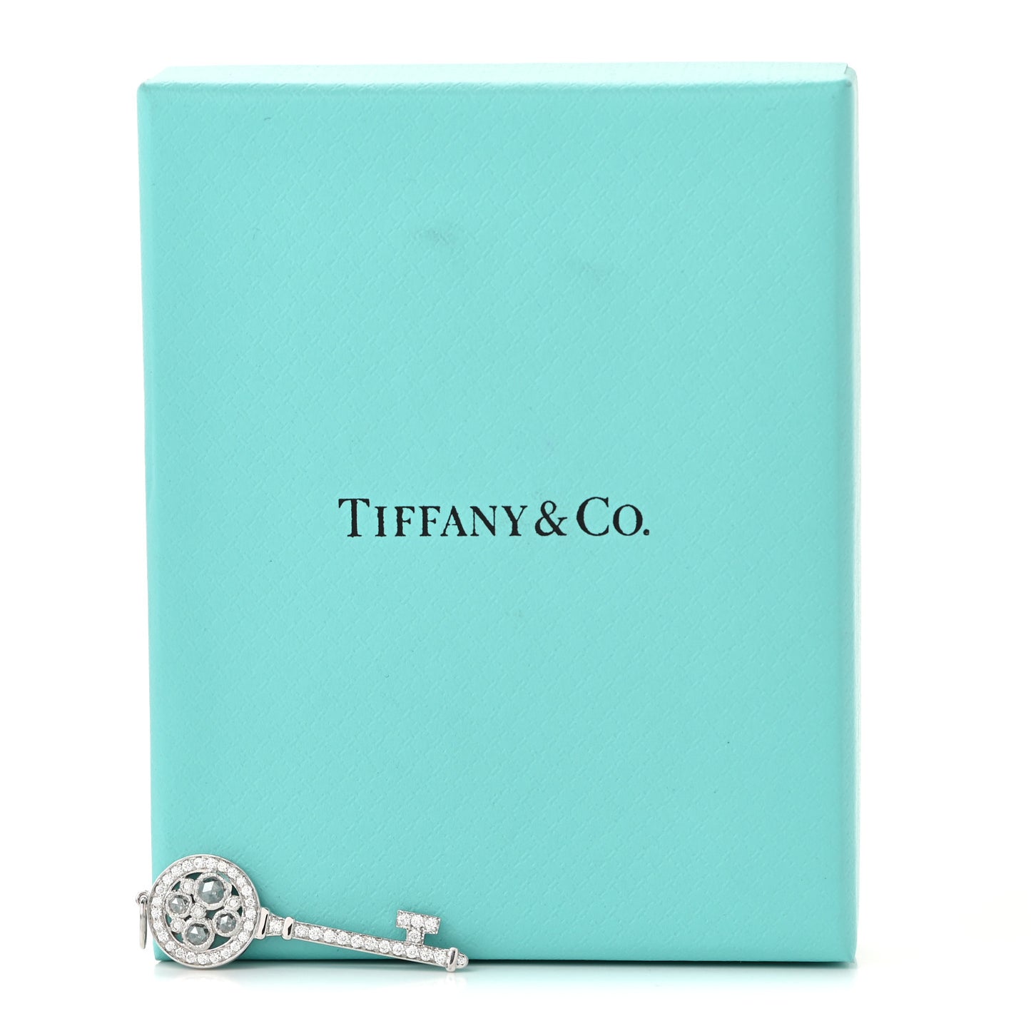 Platinum Diamond Cobblestone Key Pendant