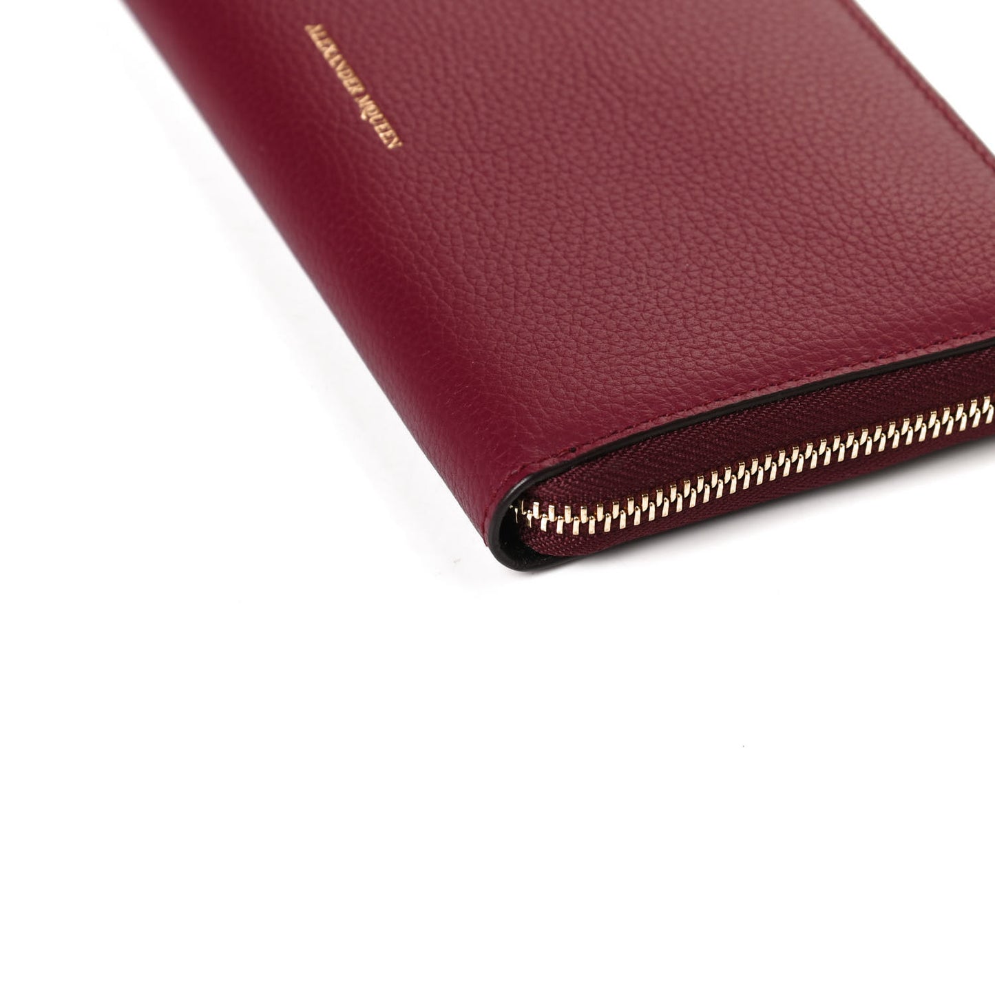 Pebbled Calfskin Skull Continental Zip Wallet Oxblood