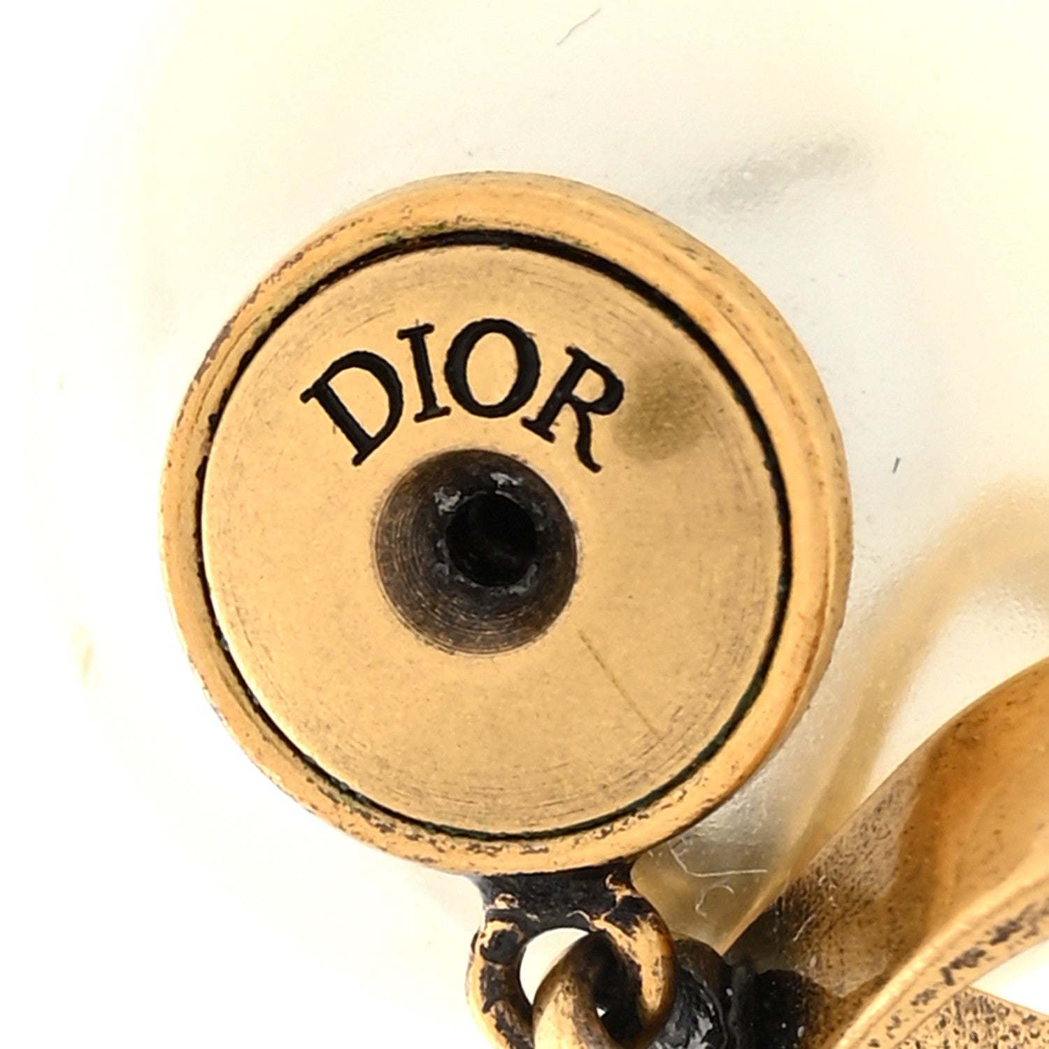 Christian Dior Metal Pearl Tribales Earrings Gold 4 of 5