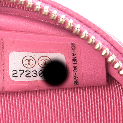 Chanel Caviar Quilted Zip Around Classic Coin Purse Pink 6 of 6