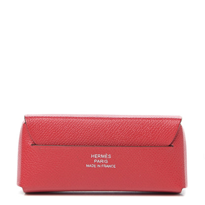 Hermes Grained Madame Calfskin Lipstick Case with Mirror Rouge Piment 1 of 8