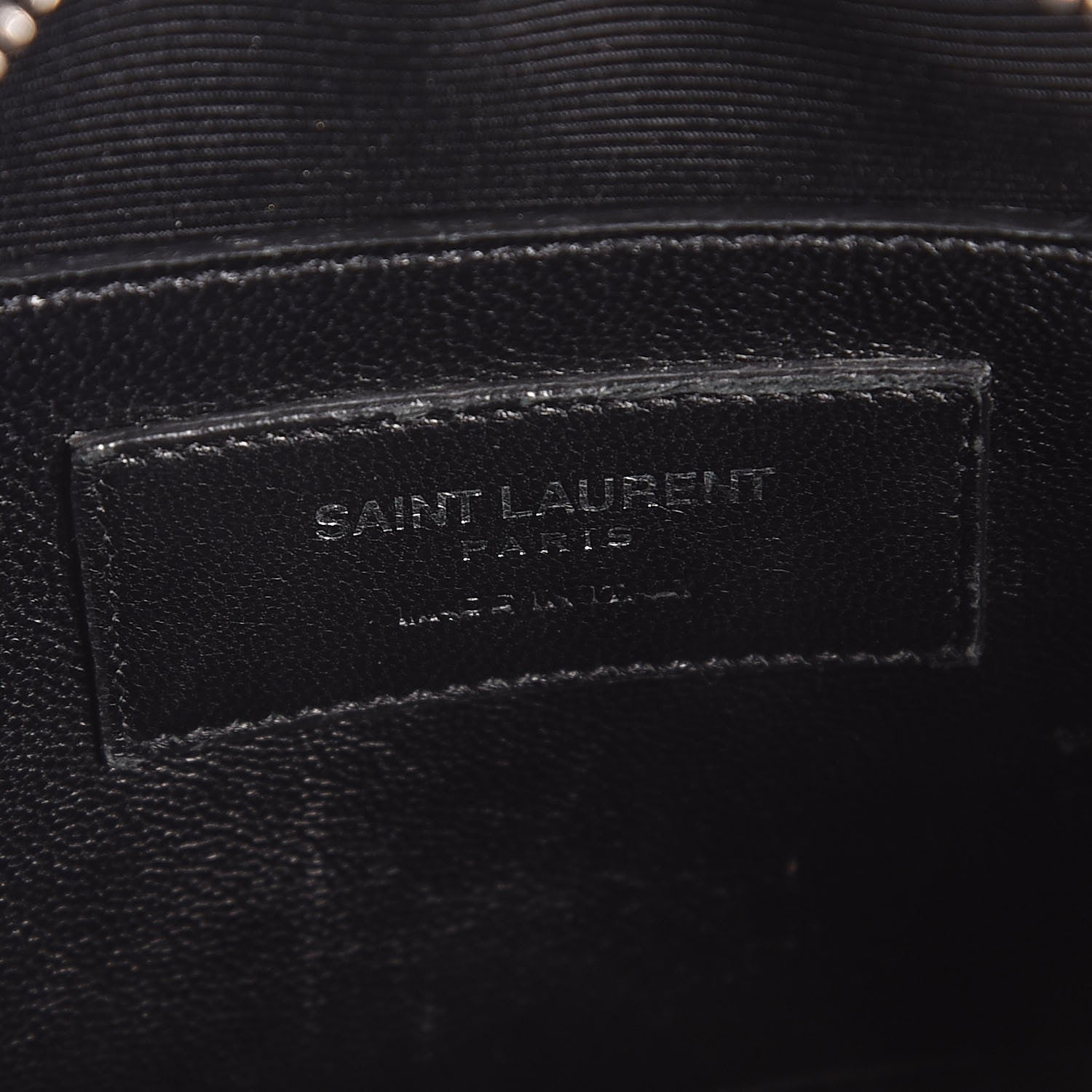 Saint Laurent Calfskin Crocodile Embossed Small Classic Monogram Camera Bag Black 6 of 8