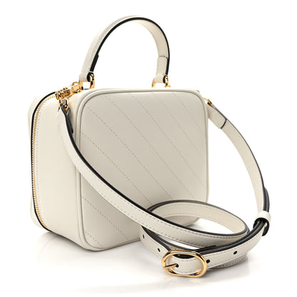 Gucci Sakai Be Green Calfskin Diagonal Stitched Blondie Top Handle Bag Mystic White 3 of 8