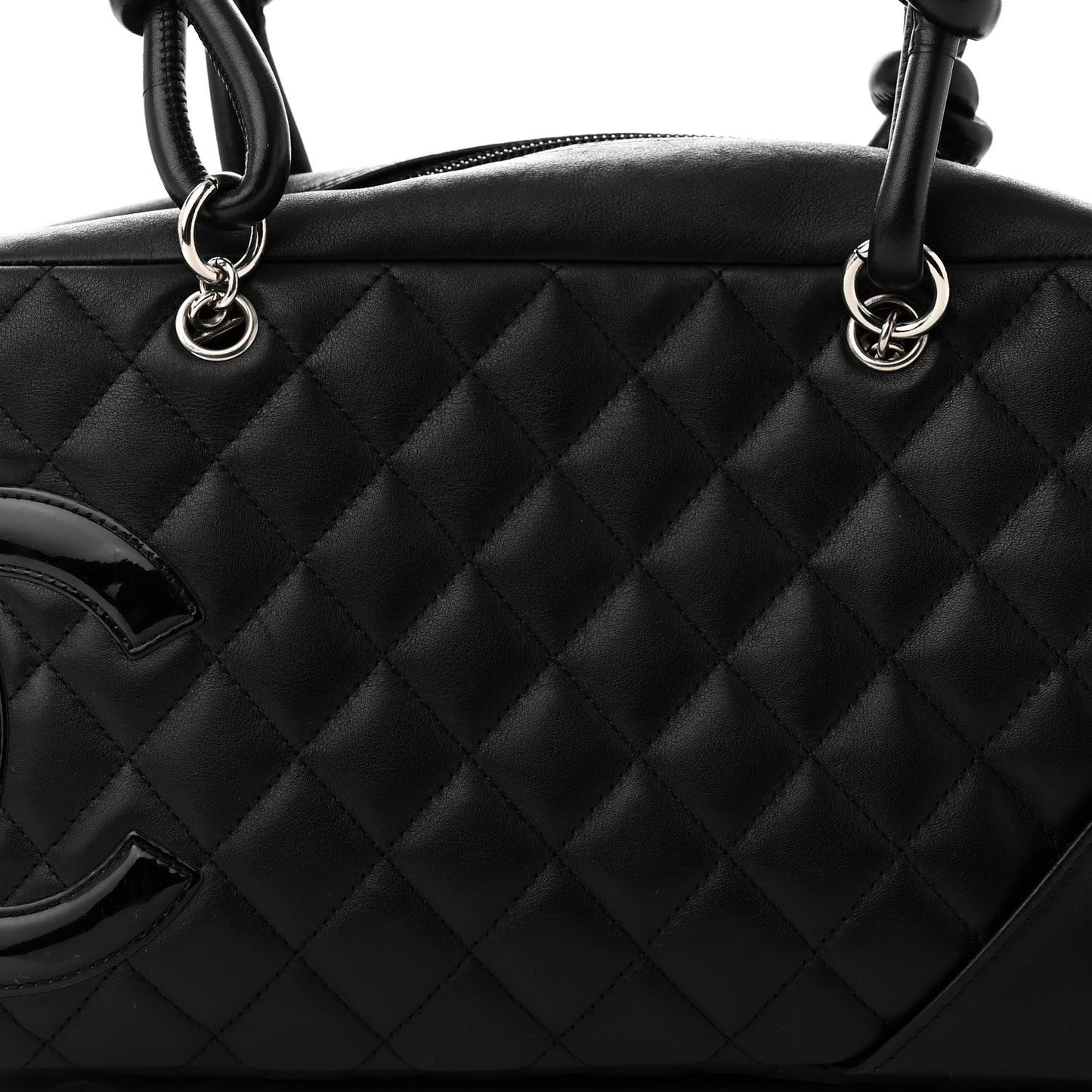 Calfskin Quilted Large Cambon Bowler Black