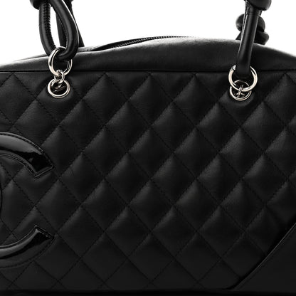 Chanel Calfskin Quilted Large Cambon Bowler Black 8 of 10