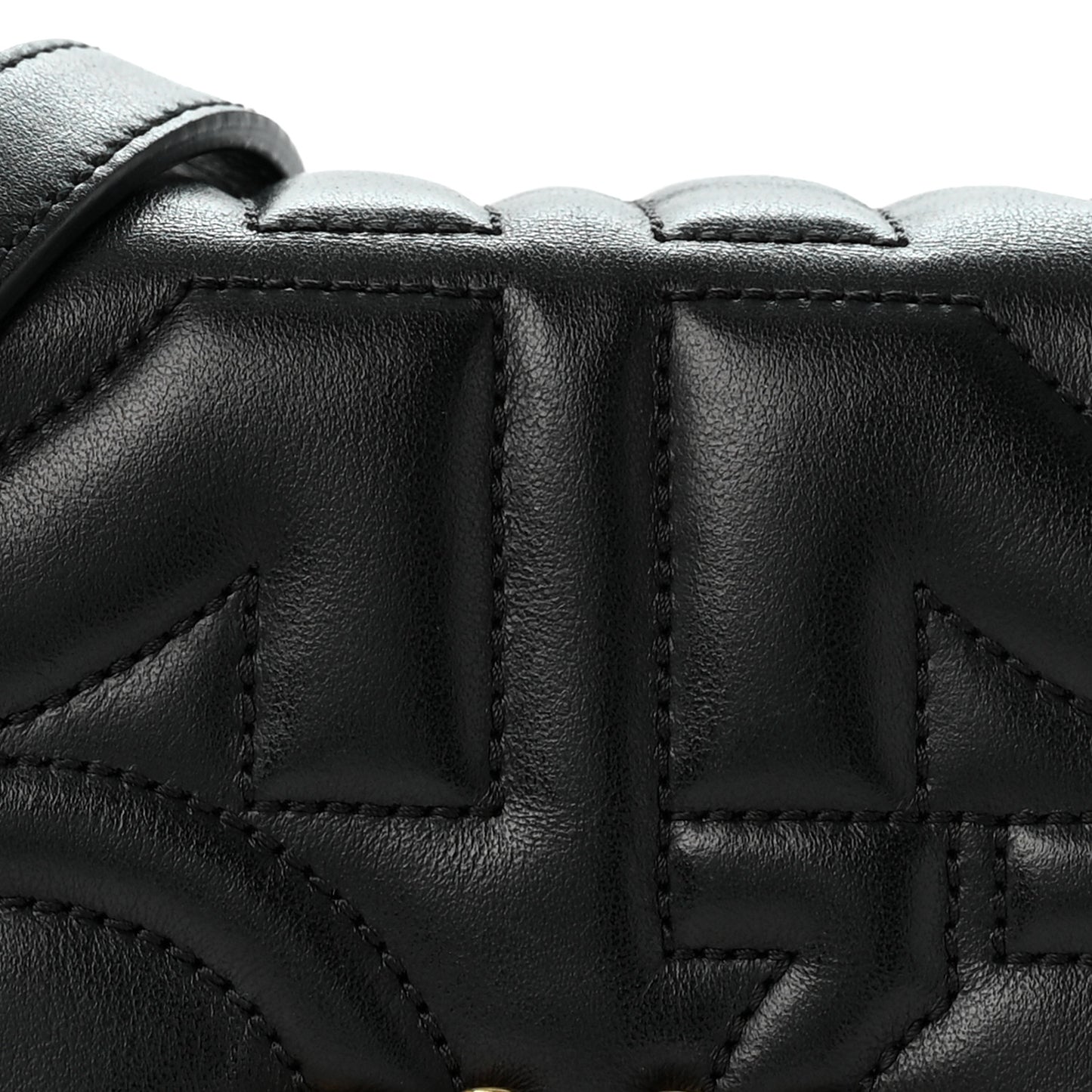 Calfskin Quilted Gancini Flap Bag Black