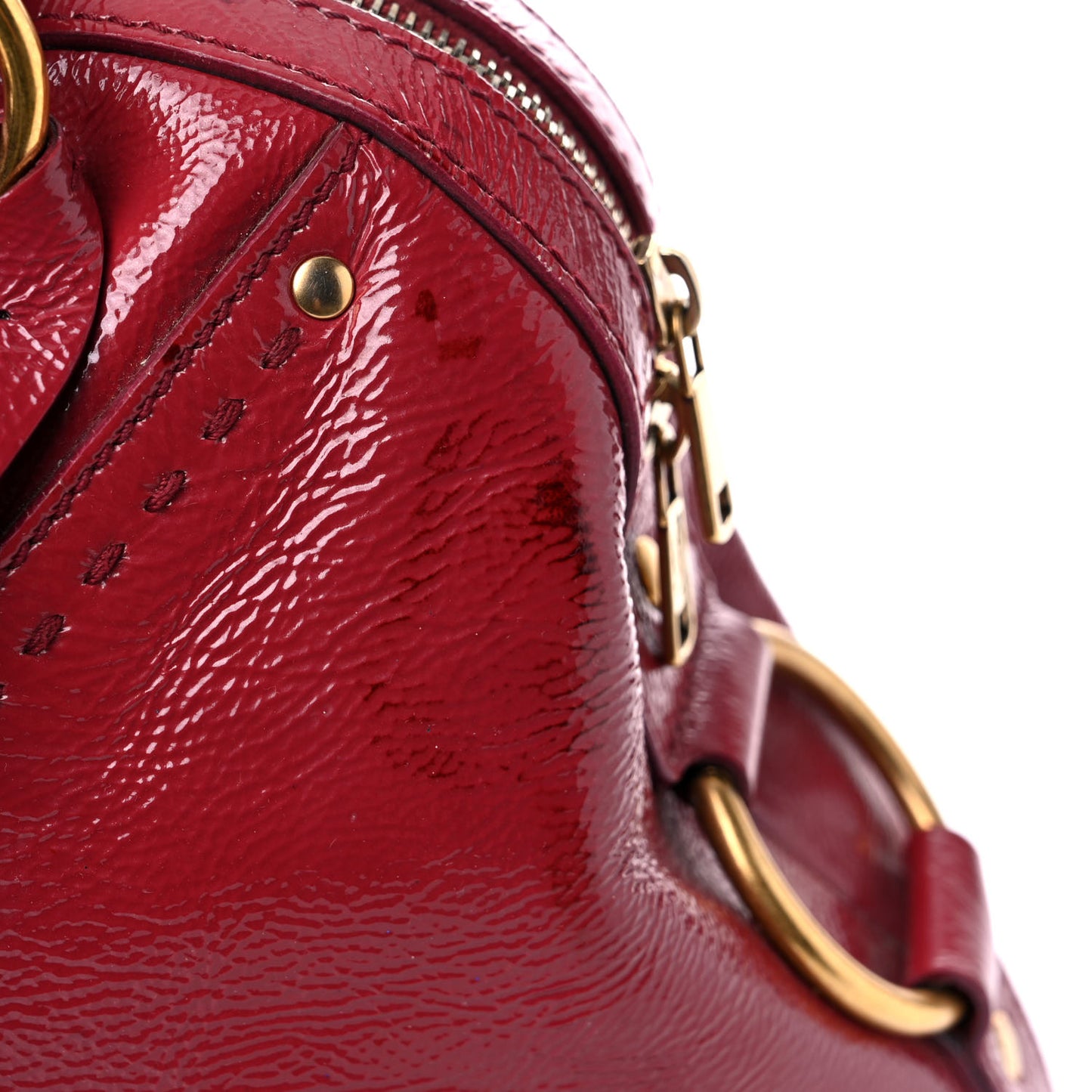 Patent Calfskin Medium Muse Red
